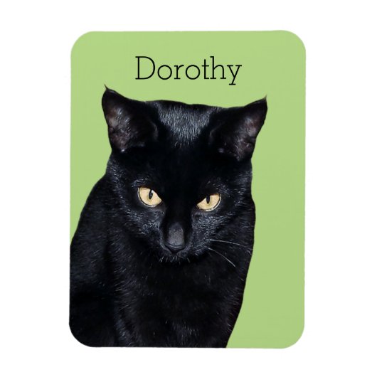 黒猫フォトキッ実在チン冷蔵庫用マグネット マグネット (縦)