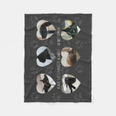 黒猫フォトコラージュパーソナライズされたハート フリースブランケット (正面)