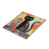 黒猫フォルクロアアート タイル (側面)