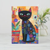 黒猫フォークアート (スタンド正面)