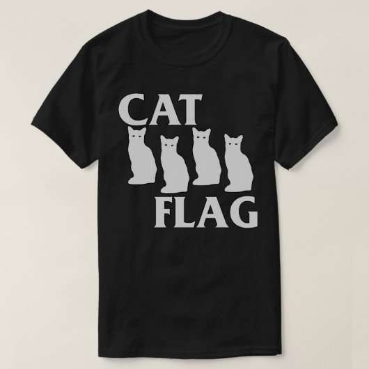 黒猫フラッグ黒旗パロディ Tシャツ (デザイン正面)