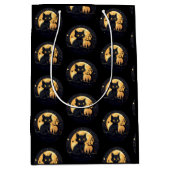 黒猫フルムーンシチュアルブラックハロウィーン ミディアムペーパーバッグ (正面)