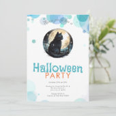 黒猫フルムーンスターズかわいいハローウィンパーティ 招待状 (スタンド正面)