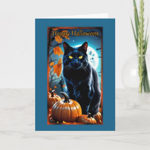 黒猫フルムーンハロウィンカード カード
