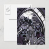 黒猫フルムーン墓地 ポストカード (正面/裏面)