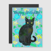 黒猫フローラ、誕生日マグネット (正面/裏面)