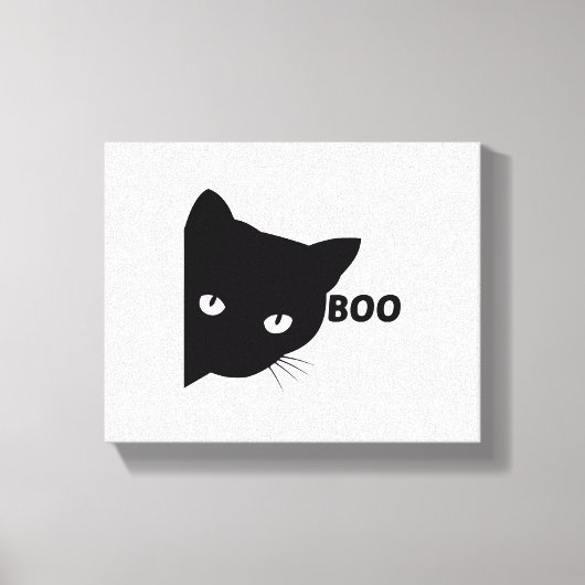 黒猫ブハロウィーンギフト猫 キャンバスプリント (正面)