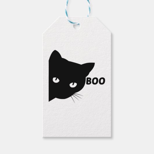 黒猫ブハロウィーンギフト猫 ギフトタグ (正面)