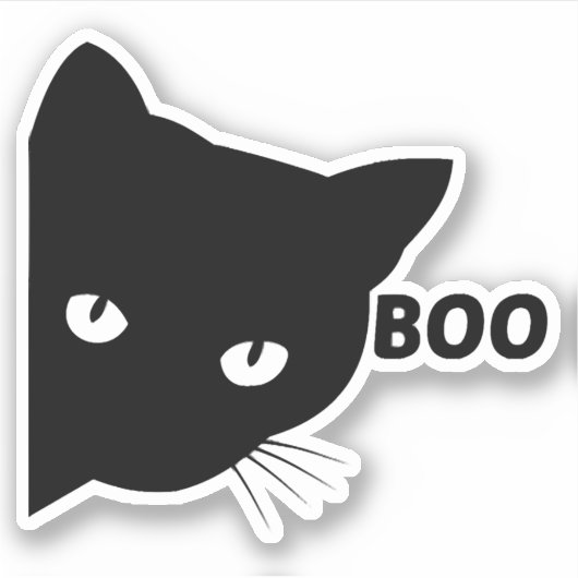 黒猫ブハロウィーンギフト猫 シール (正面)