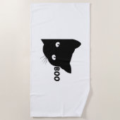 黒猫ブハロウィーンギフト猫 ビーチタオル (正面)