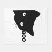 黒猫ブハロウィーンギフト猫 フリースブランケット (正面(横))