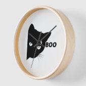黒猫ブハロウィーンギフト猫 壁時計 (傾斜)