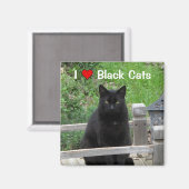黒猫ブリッジ黒猫マグネット大好き マグネット (正面/裏面)