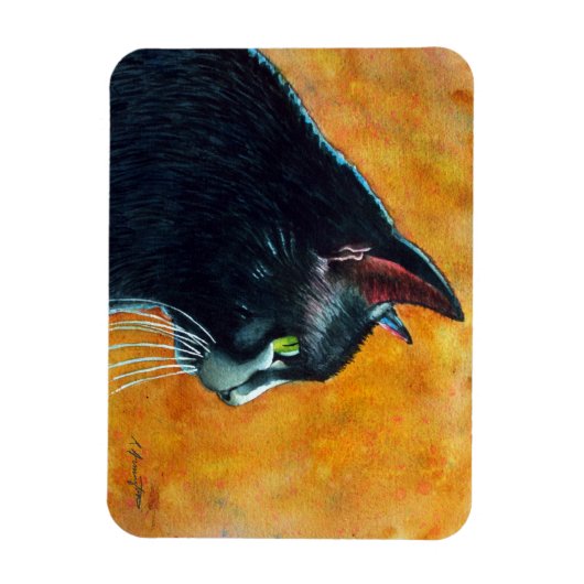 黒猫プロフィール マグネット (縦)