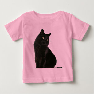黒猫ベビー乳児Tシャツ ベビーTシャツ