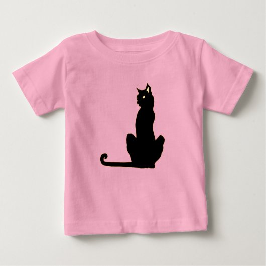 黒猫ベビー/幼児用Tシャツ ベビーTシャツ (正面)