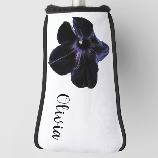 黒猫ペチュニアパーソナライズされたゴルフヘッドカバー ゴルフヘッドカバー (回転90)