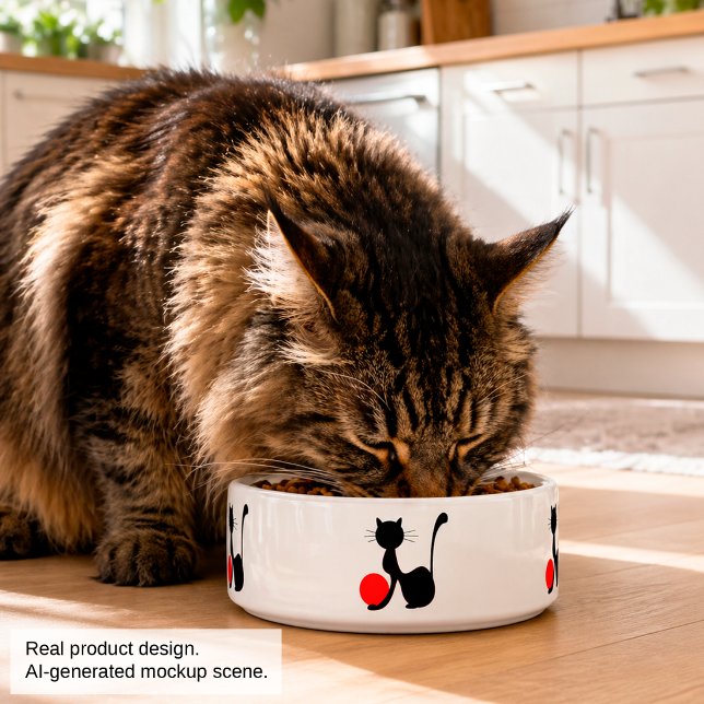 黒猫ペットボウル かわいい猫好きのための餌入れ ボウル (クリエイターアップロード済み)