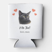 黒猫ペット結婚式 缶クーラー 引き出物 (正面)