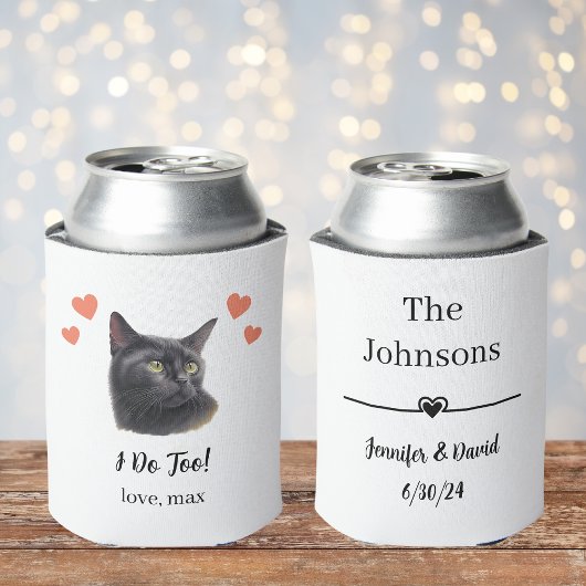 黒猫ペット結婚式 缶クーラー 引き出物