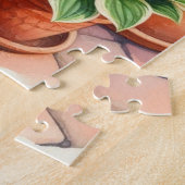 黒猫ホスタガーデンに座る ジグソーパズル (側面)