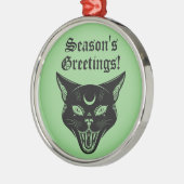 黒猫ホラー不気味クリスマス飾り メタルオーナメント (左)