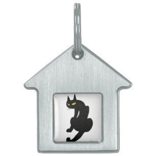 黒猫ホワイト ペットネームタグ