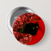 黒猫ボタン 缶バッジ (正面&裏面)