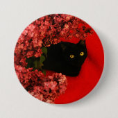 黒猫ボタン 缶バッジ (正面)