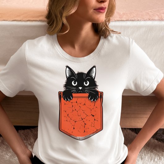 黒猫ポケットTシャツ Tシャツ