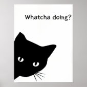 黒猫ポスター、面白いポスター、楽しい壁飾り、 ポスター (正面)