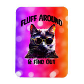 黒猫ポップ・アートのアート：フラフのまわりにと見つける マグネット (縦)