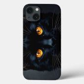 黒猫ポートレートと黄色い目 Case-Mate iPhoneケース (裏面)