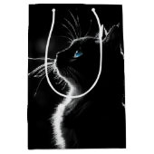 黒猫ポートレート誕生日 ミディアムペーパーバッグ (正面)