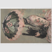 黒猫ポートレート&パラソルビクトリアン女性 薄葉紙 (正面)