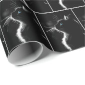 黒猫ポートレート（青い目） ラッピングペーパー (ロールコーナー)