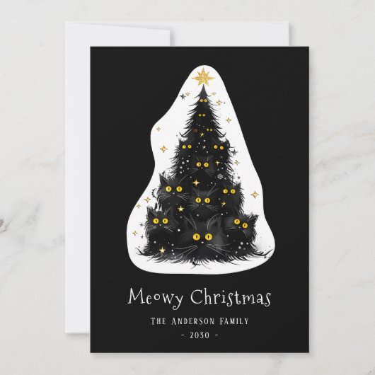 黒猫マイオウィクリスマスツリー シーズンカード (正面)