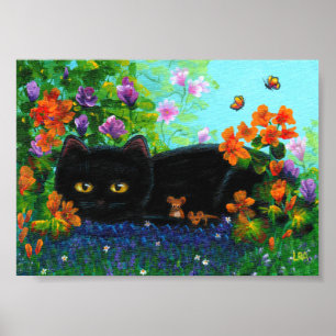 黒猫マウス花創生 ポスター