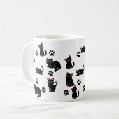 黒猫マグカップギフト:猫好きへのプレゼント コーヒーマグカップ (正面左)