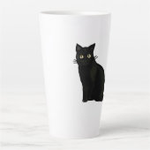 黒猫マグカップ カフェラテマグ (正面)