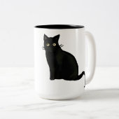 黒猫マグカップ ツートーンマグカップ (正面右)