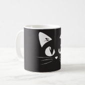 黒猫マグカップ | 我々は皆マグだ コーヒーマグカップ (正面左)