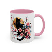 黒猫マグカップ 桜の花 ギフト マグカップ