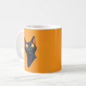 黒猫マグカップ - 猫好きへの可愛いギフト コーヒーマグカップ (正面左)