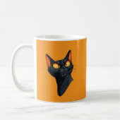 黒猫マグカップ - 猫好きへの可愛いギフト コーヒーマグカップ (左)