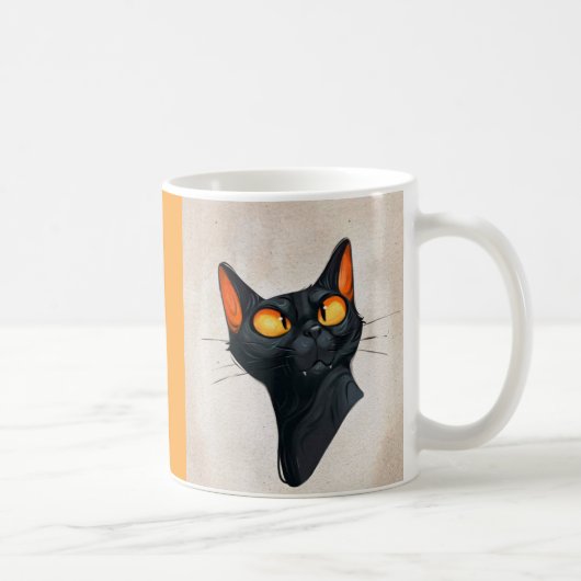 黒猫マグカップ - 猫好きへの可愛いギフト コーヒーマグカップ (右)