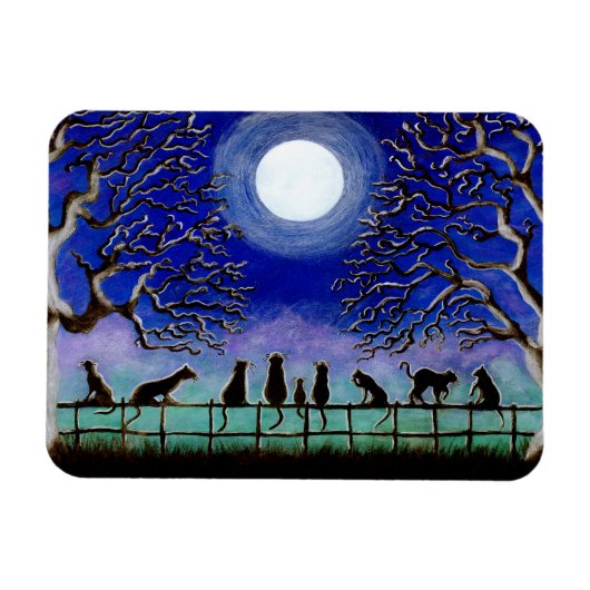 黒猫マグネット「九尾」 マグネット (横)