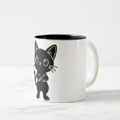 黒猫マグ ツートーンマグカップ (正面右)