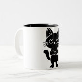 黒猫マグ ツートーンマグカップ (正面左)