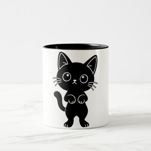 黒猫マグ ツートーンマグカップ (中央)